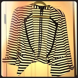 Black and white striped blazer